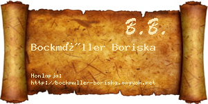 Bockmüller Boriska névjegykártya